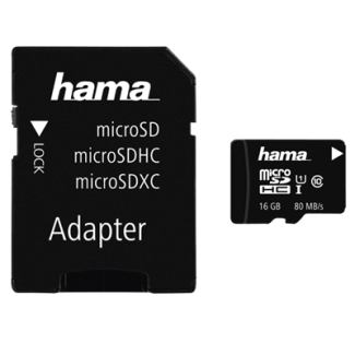 HAMA MICROSDHC 16GB CLASS 10 + ADAPTER /MOBILE