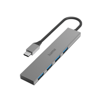 Hub USB-C - 4 ports, USB 3.2 Gen1 Hama - Gris