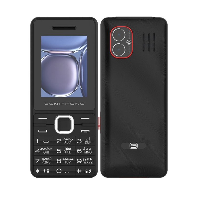 Téléphone Portable Geniphone A33 Noir et Rouge prix Tunisie