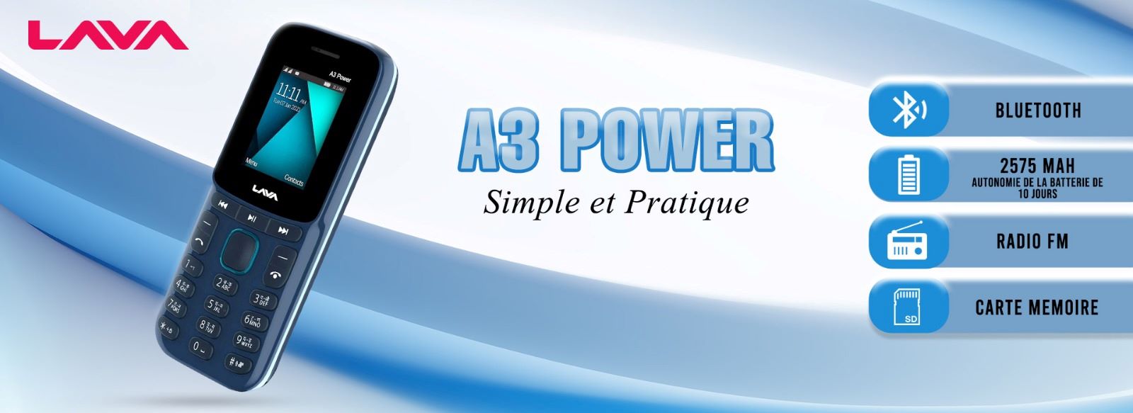 Lava A3 Power au meilleur prix Tunisie