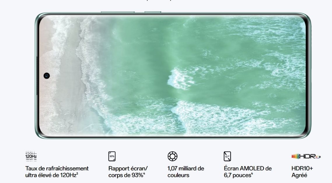 Oppo Reno 11 5G équipé d'un large écran